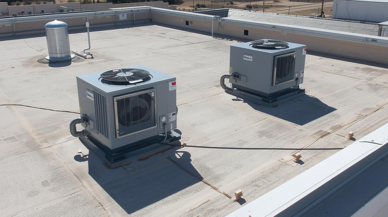 Modern building with professional HVAC installation