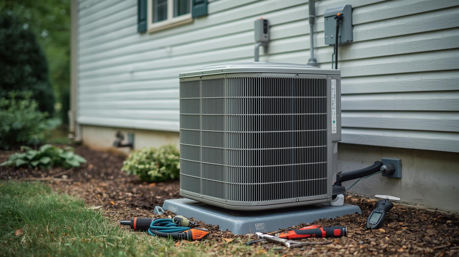 HVAC unit near house